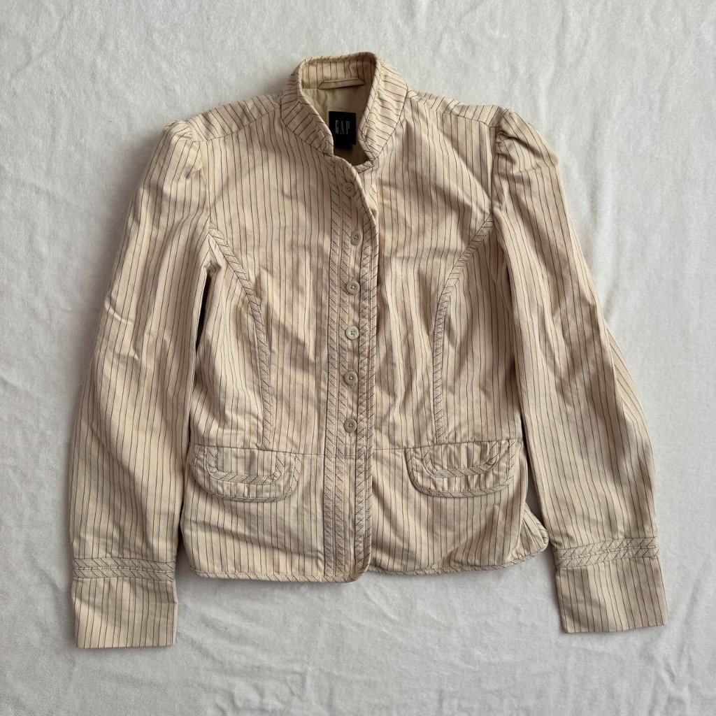 Gap Cream Pinstripe Jacket - Small